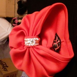 Red Turban with crystal accent